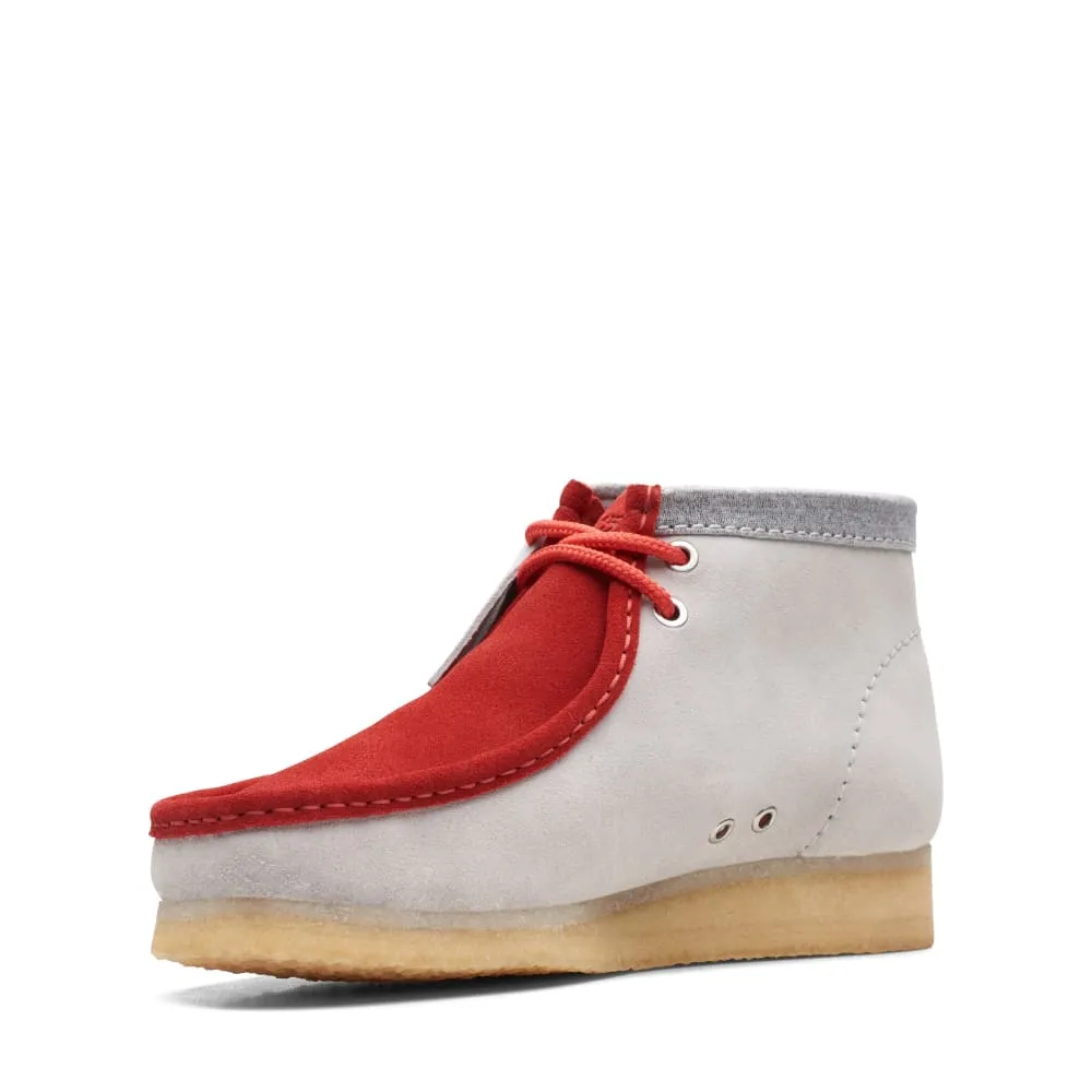 Clarks Originals Wallabee Boots VCY Men's Red and Gray Suede 26165076