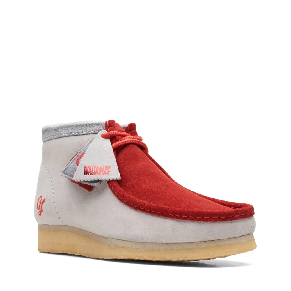 Clarks Originals Wallabee Boots VCY Men's Red and Gray Suede 26165076