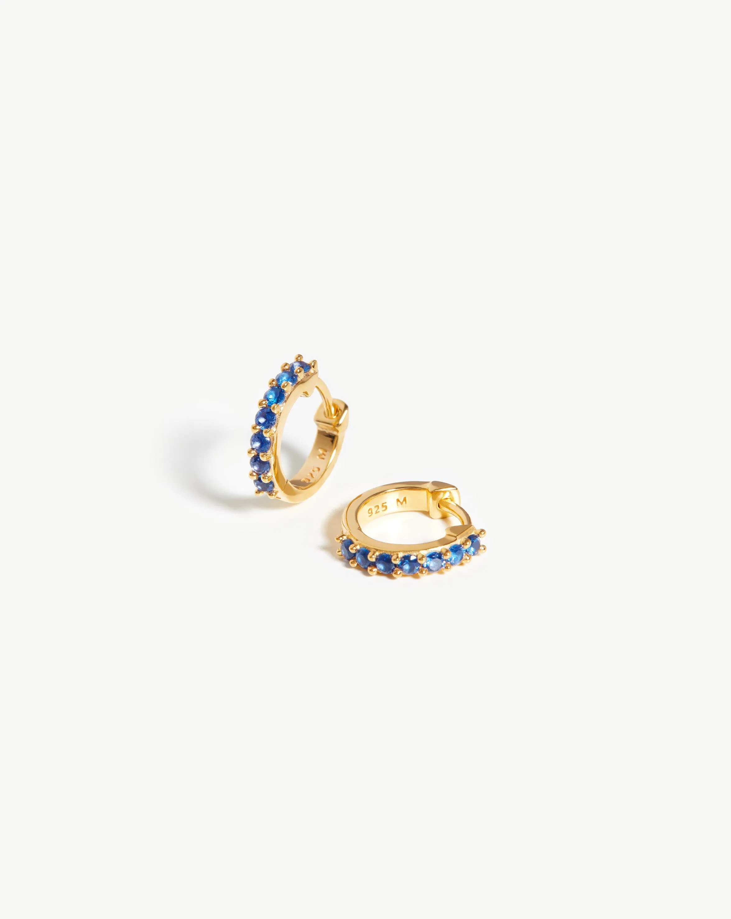 Classic Stone Huggies | 18k Gold Vermeil/Blue Zirconia