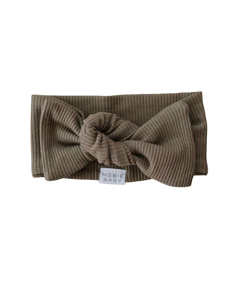 Cocoa Organic Cotton Ribbed Head Wrap