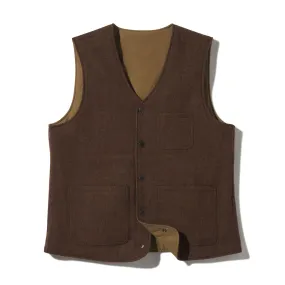 Country Tweed Reversible Vest - Chestnut