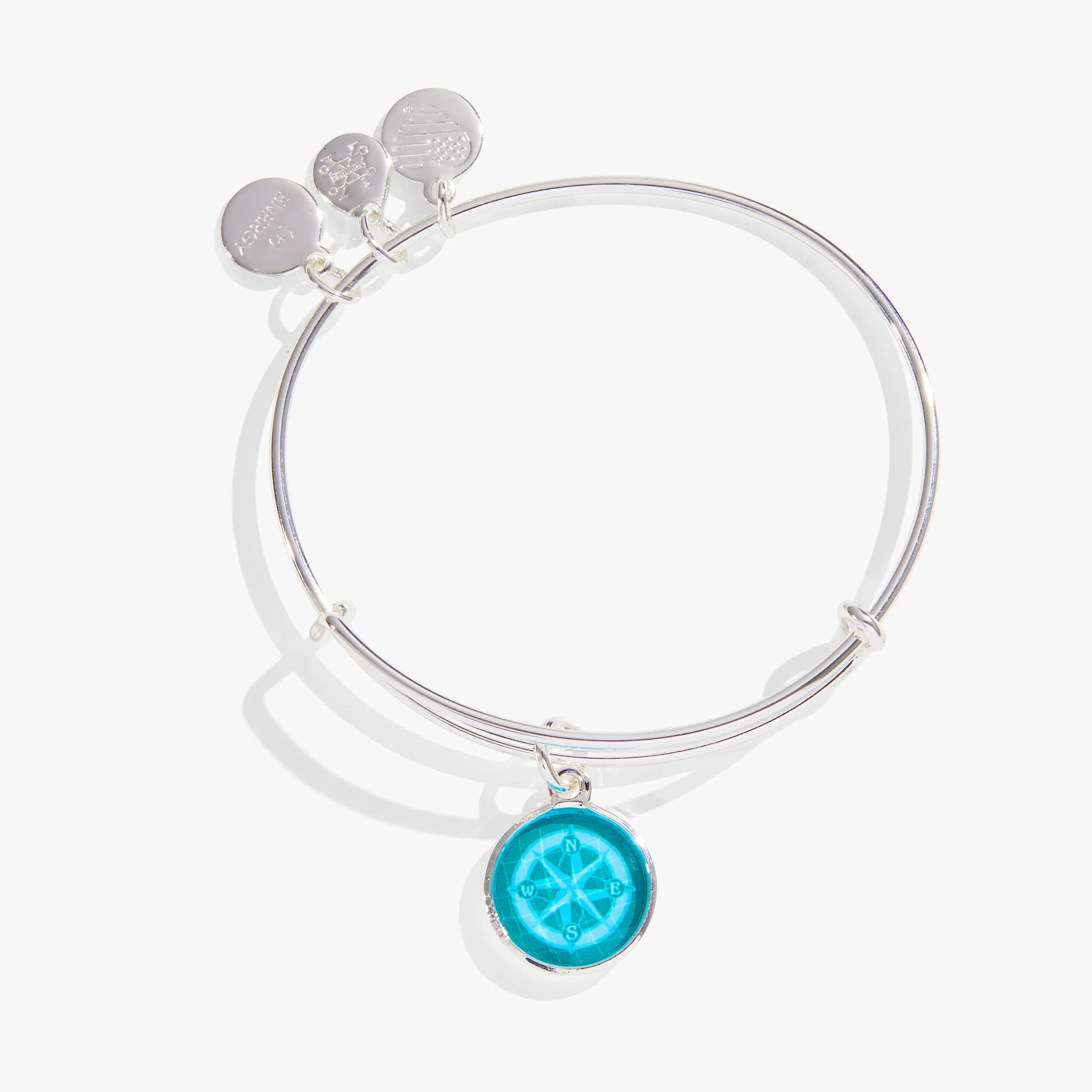 Crystal Compass Charm Bangle Bracelet