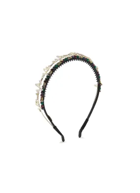 CRYSTAL EMBELLISHED SATIN HEADBAND