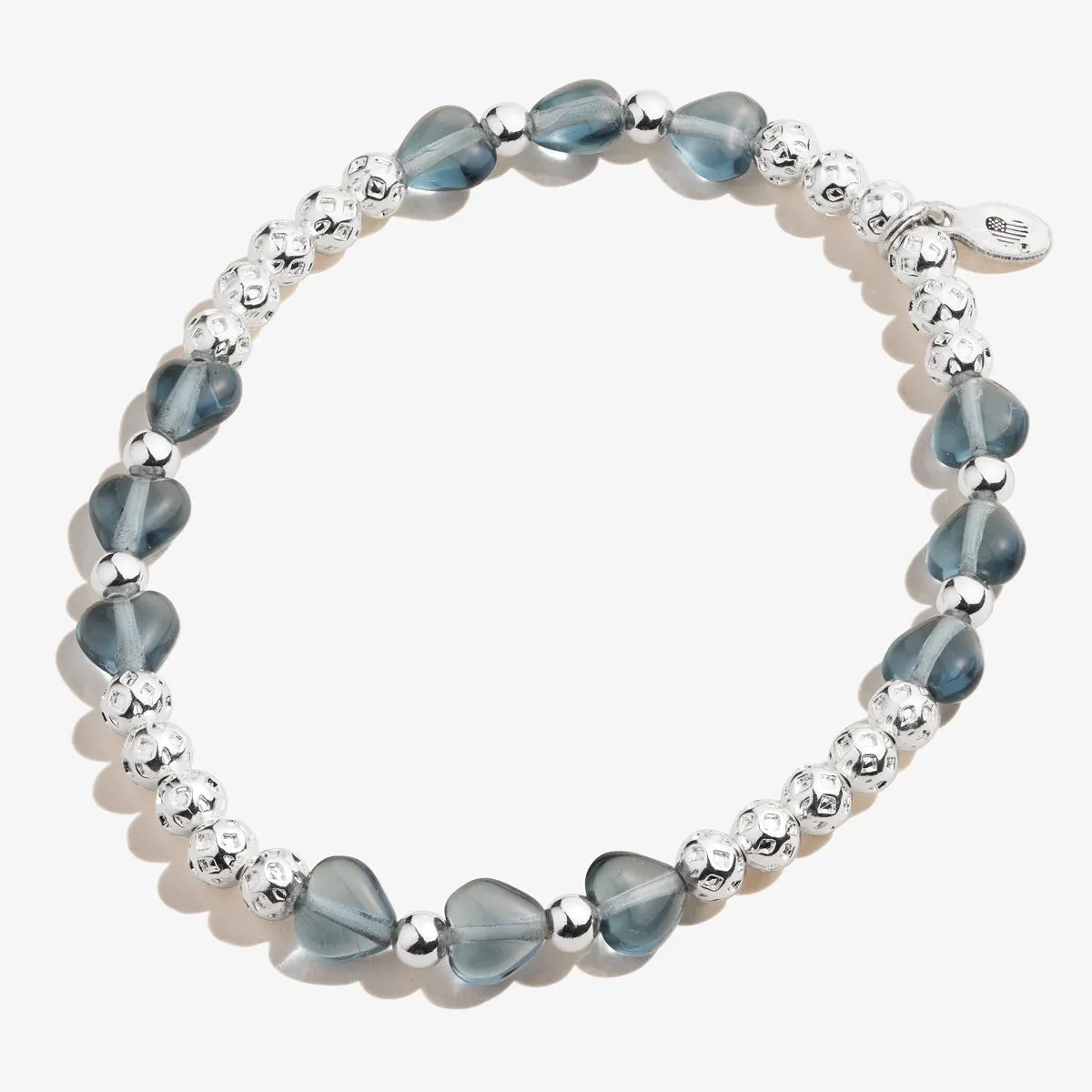 Crystal Heart Stretch Bracelet, Blue