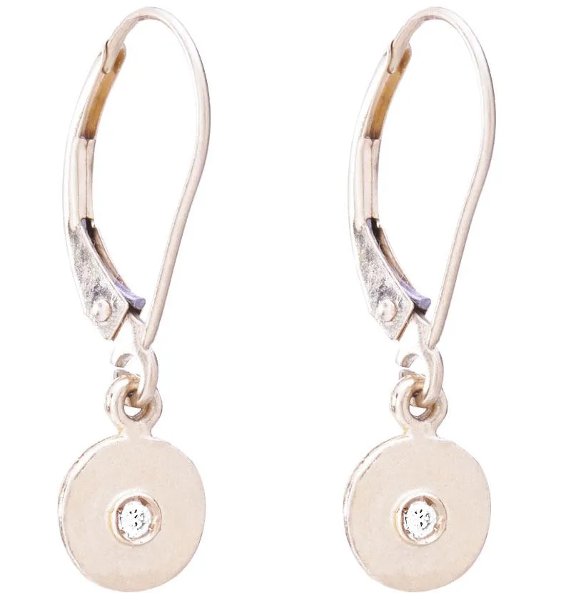 Dangle Disk Earrings With Diamond