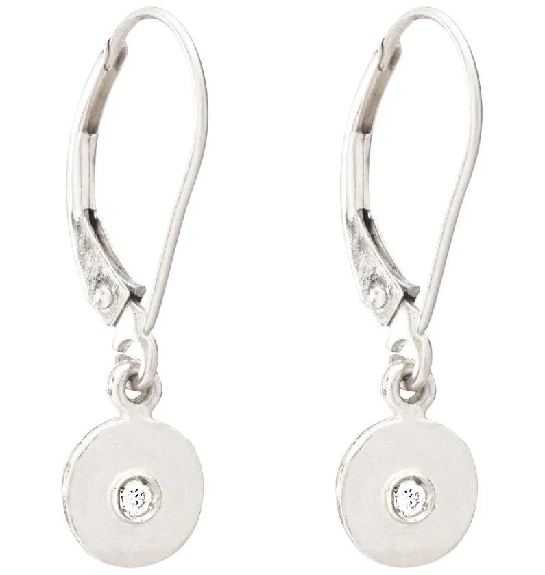 Dangle Disk Earrings With Diamond