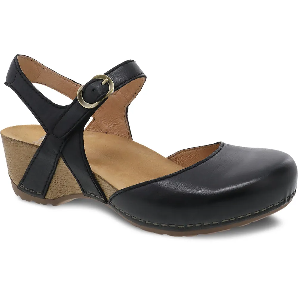 Dansko Tiffani Wedge - Black Milled Burnished