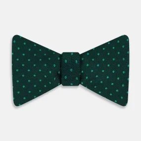 Dark Green and Navy Micro Dot Silk Bow Tie