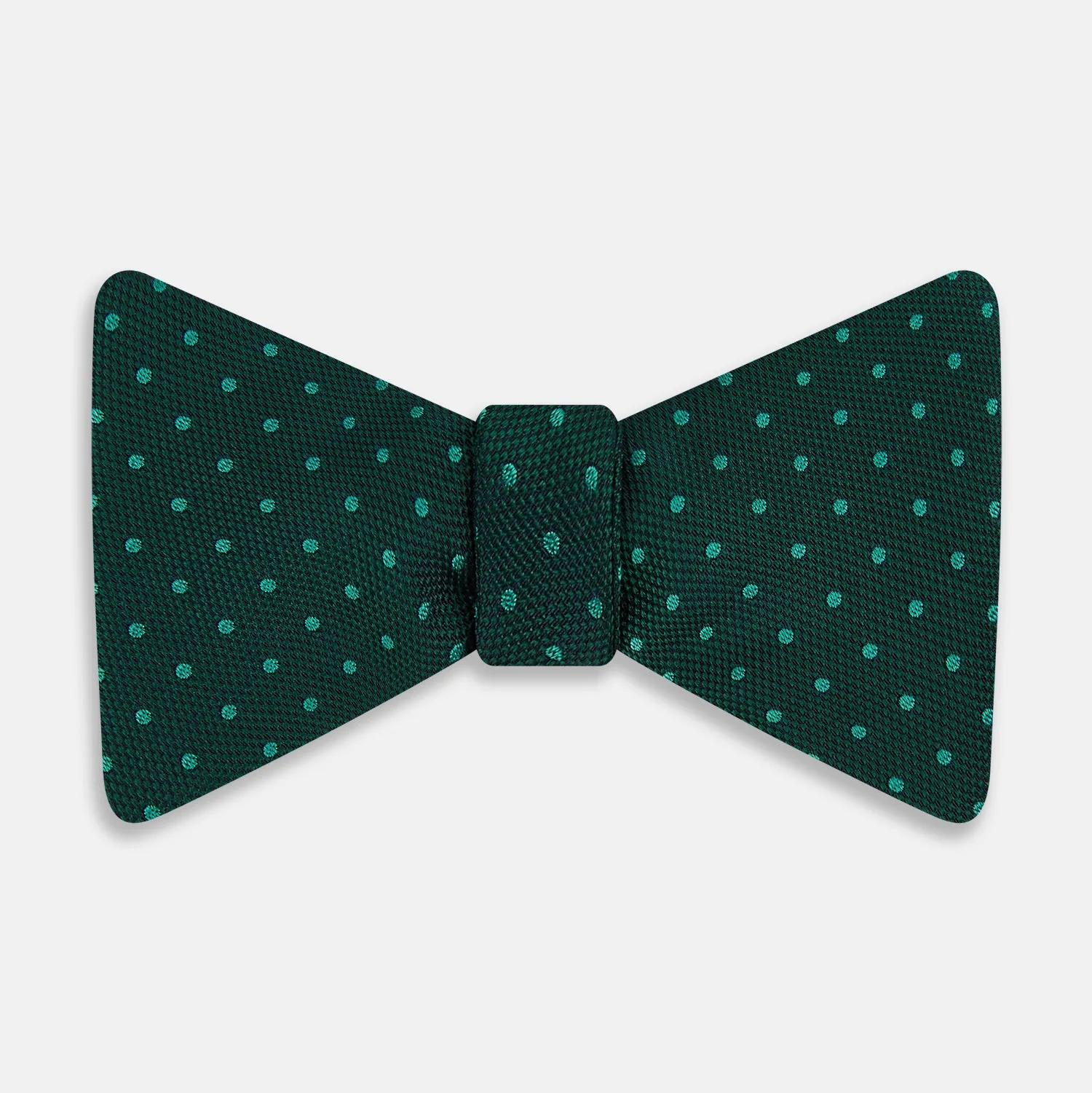 Dark Green and Navy Micro Dot Silk Bow Tie