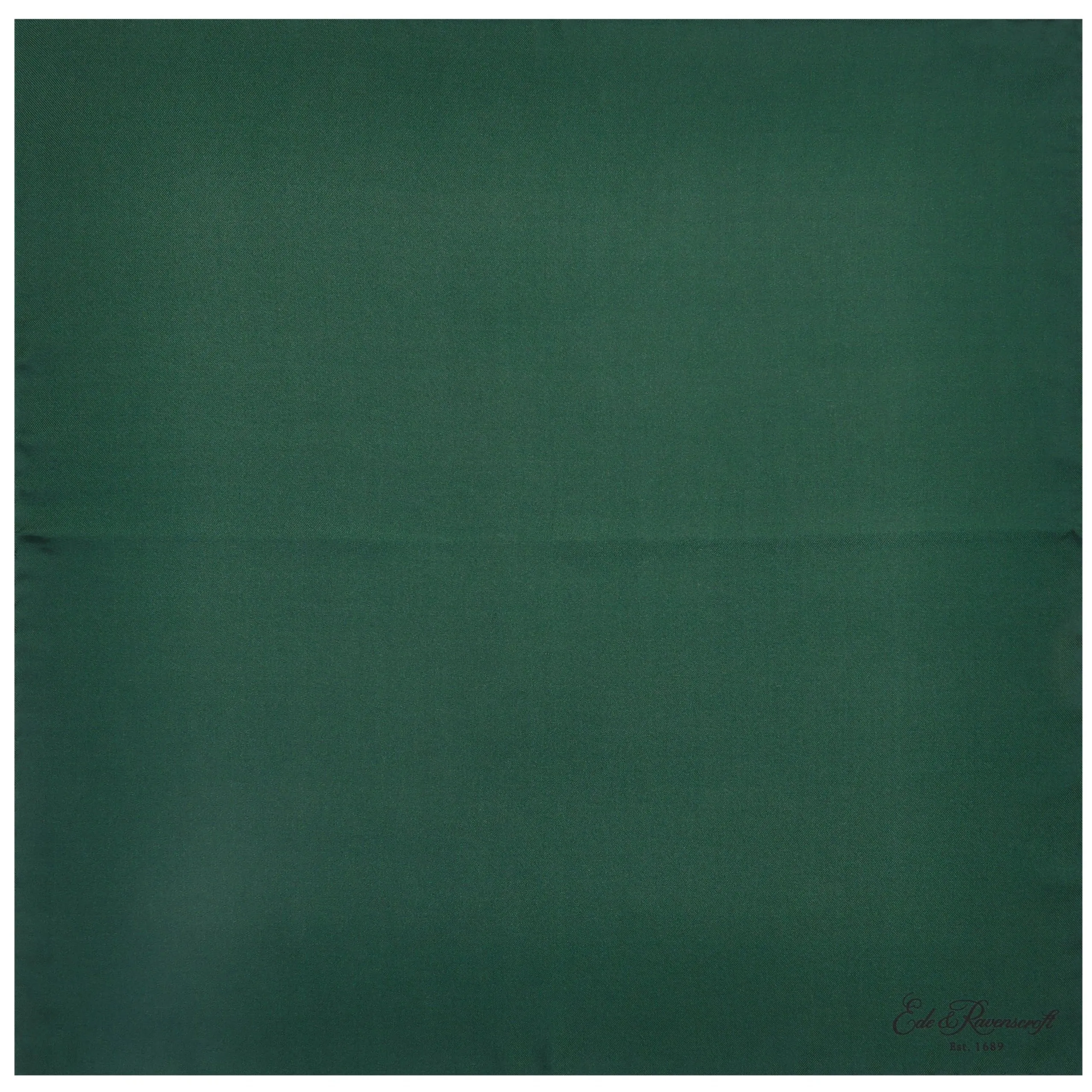 Dark Green Silk Fine Twill Pocket Square