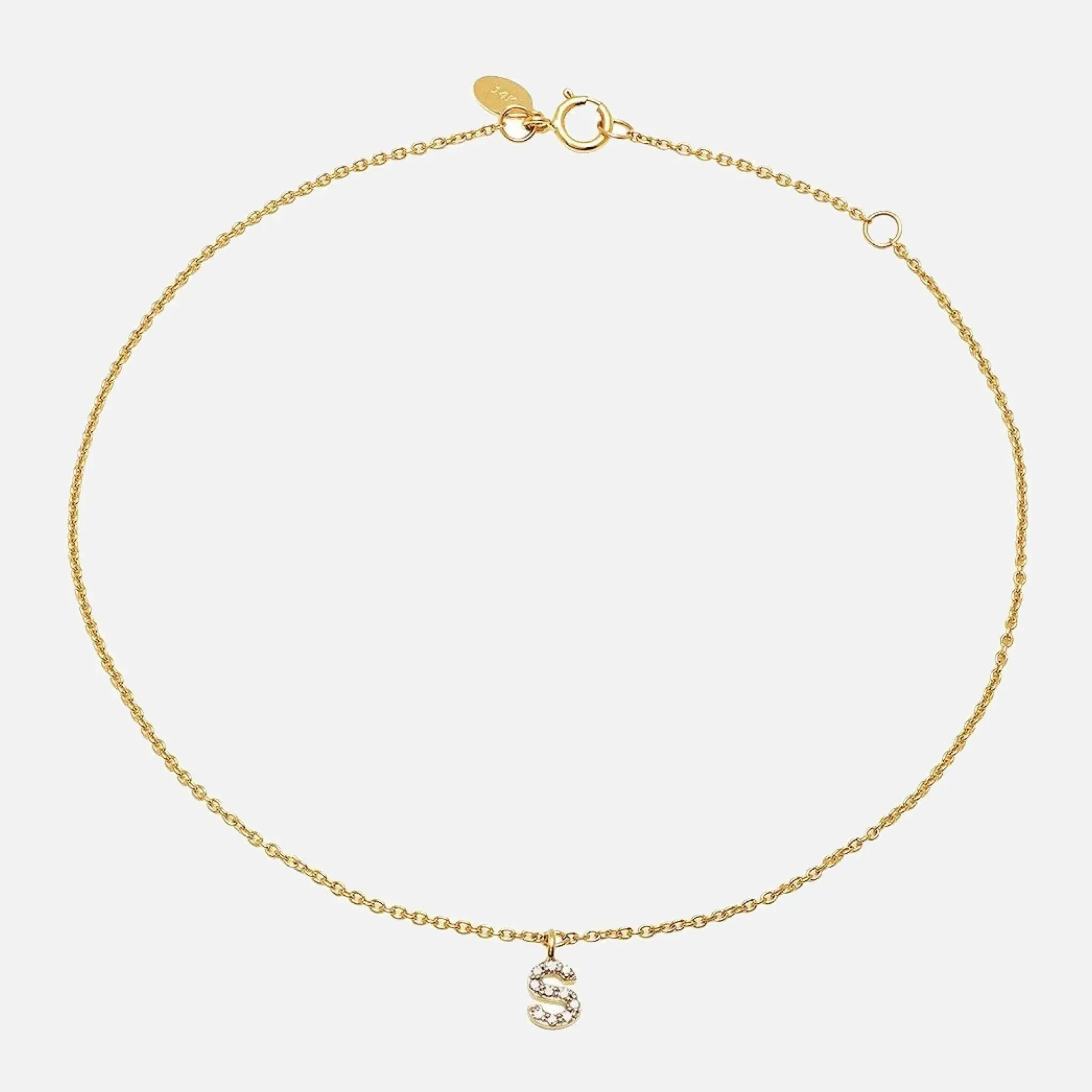 Diamond Mini Initial Anklet