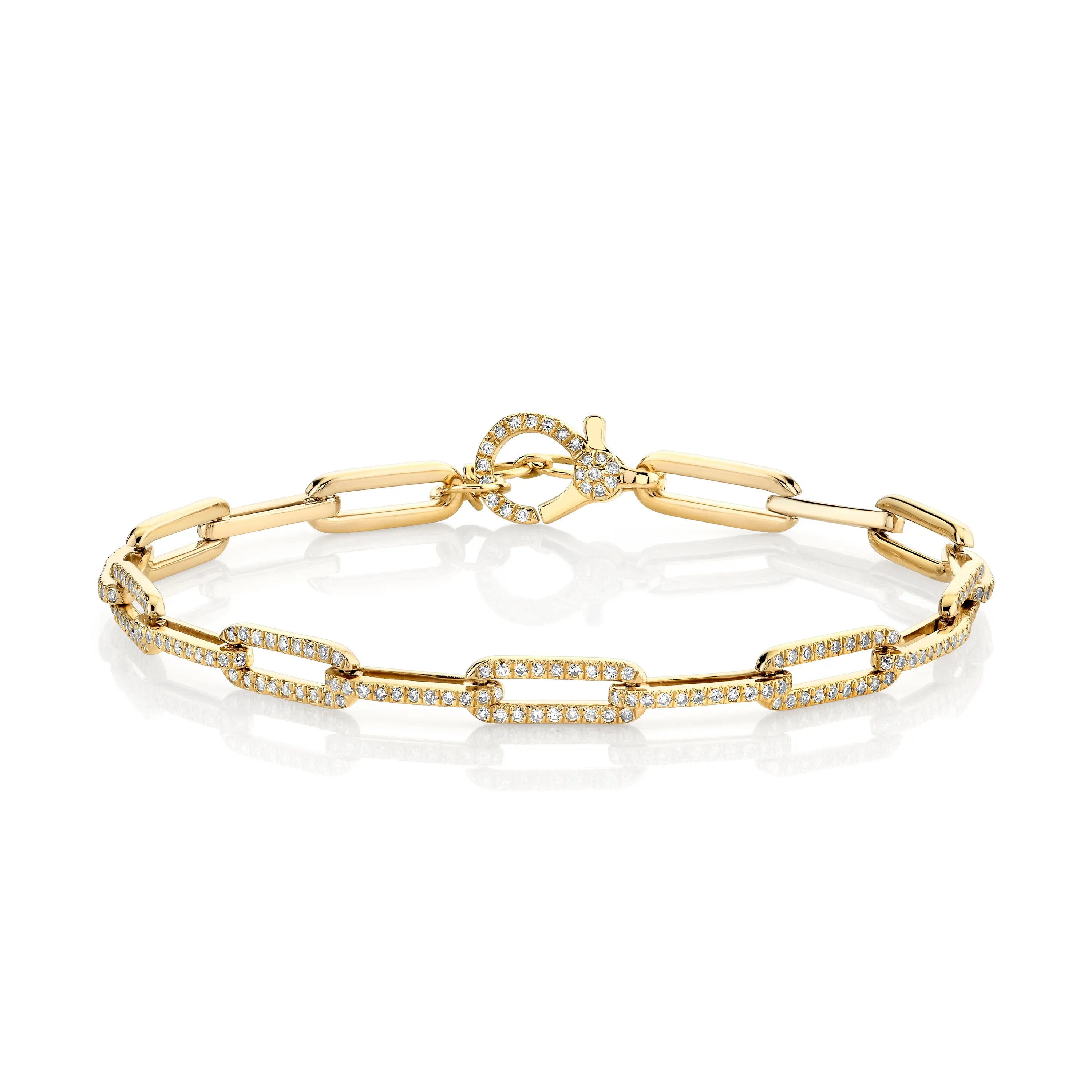 DIAMOND PAVE FLAT CABLE LINK BRACELET