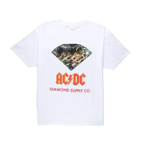 Diamond Supply Co. - AC/DC Diamond T-Shirt - White SALE