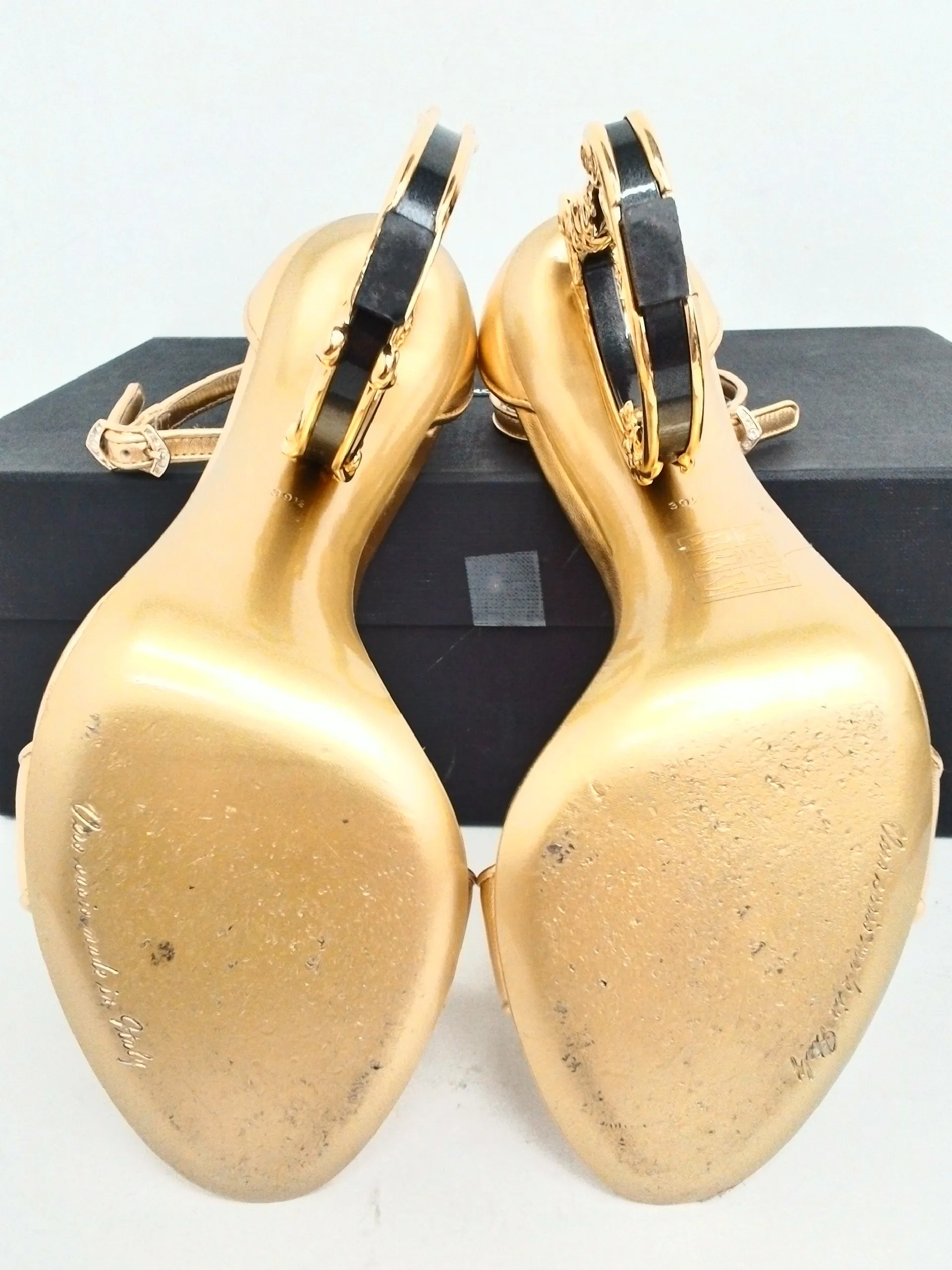 Dolce Gabbana Women's Gold Heeled Sandals Size 39.5