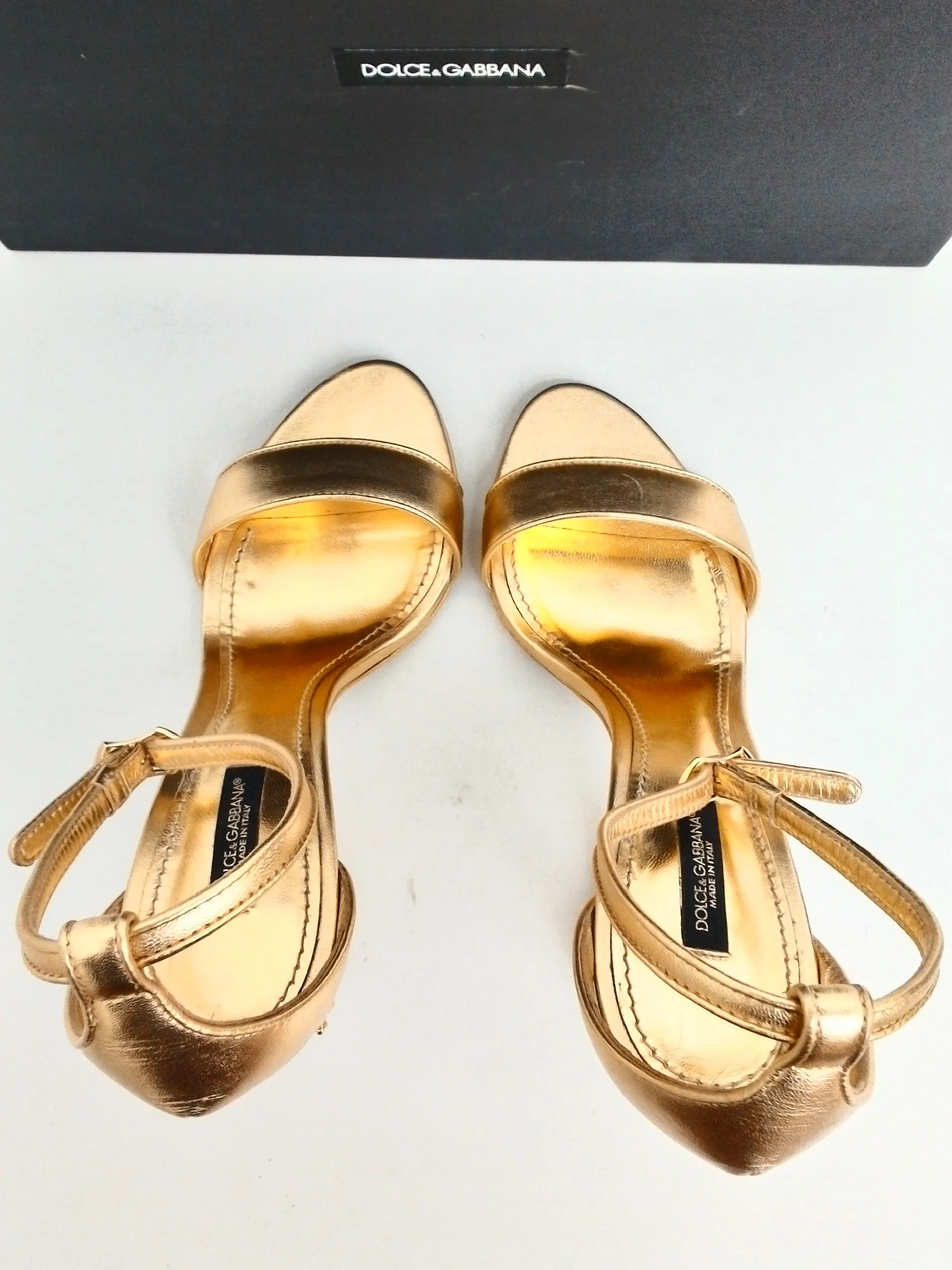 Dolce Gabbana Women's Gold Heeled Sandals Size 39.5