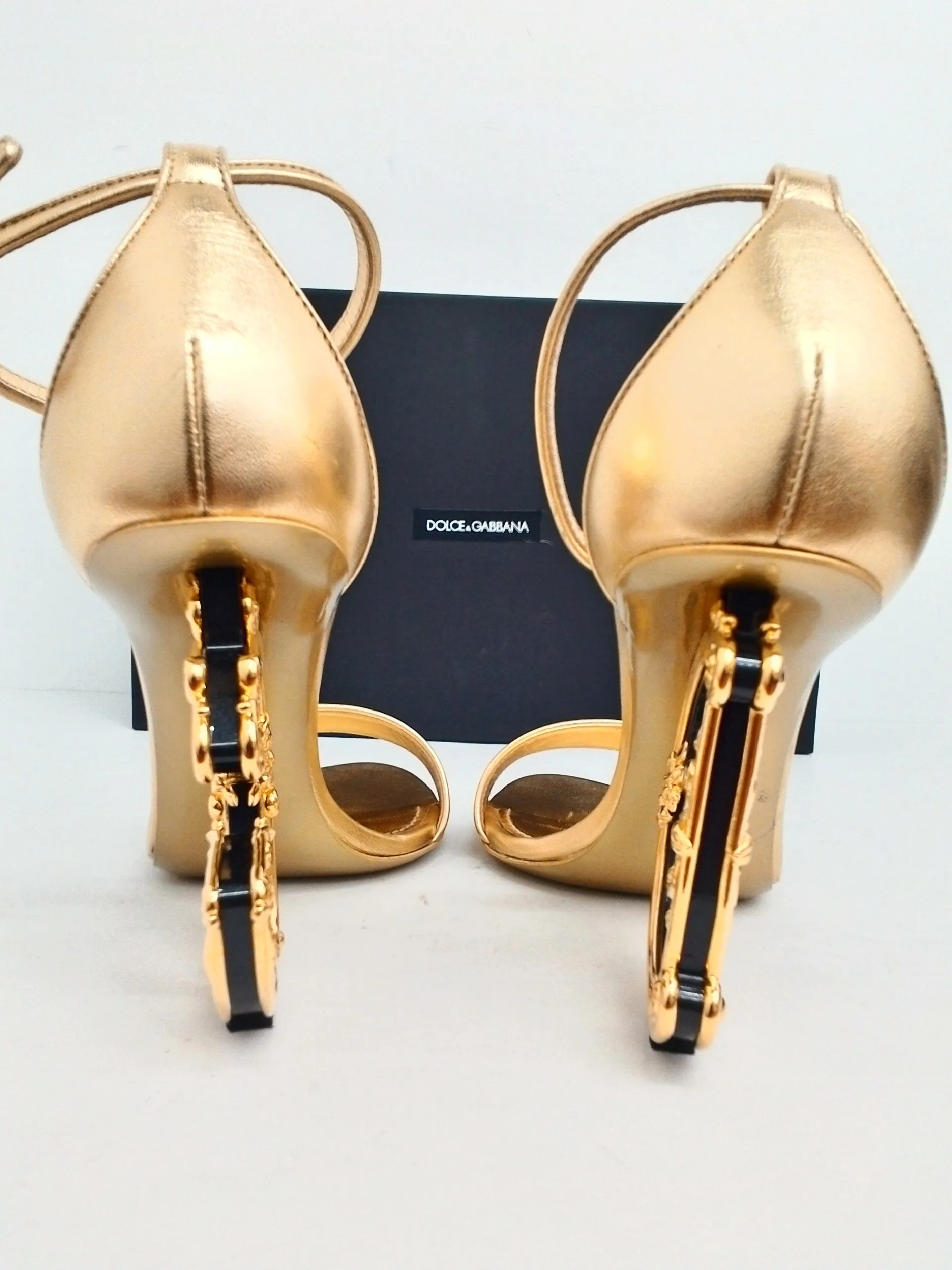 Dolce Gabbana Women's Gold Heeled Sandals Size 39.5