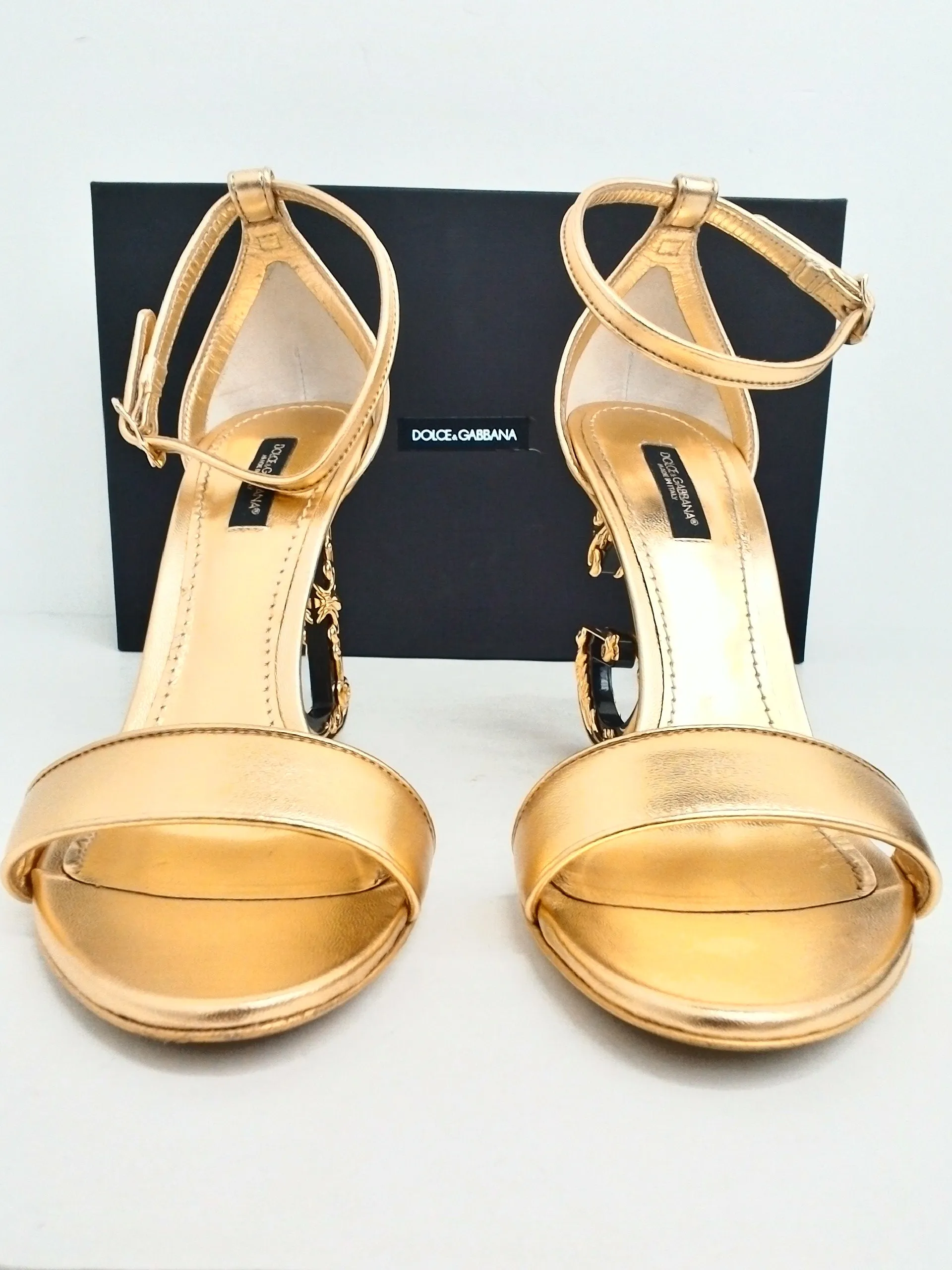 Dolce Gabbana Women's Gold Heeled Sandals Size 39.5