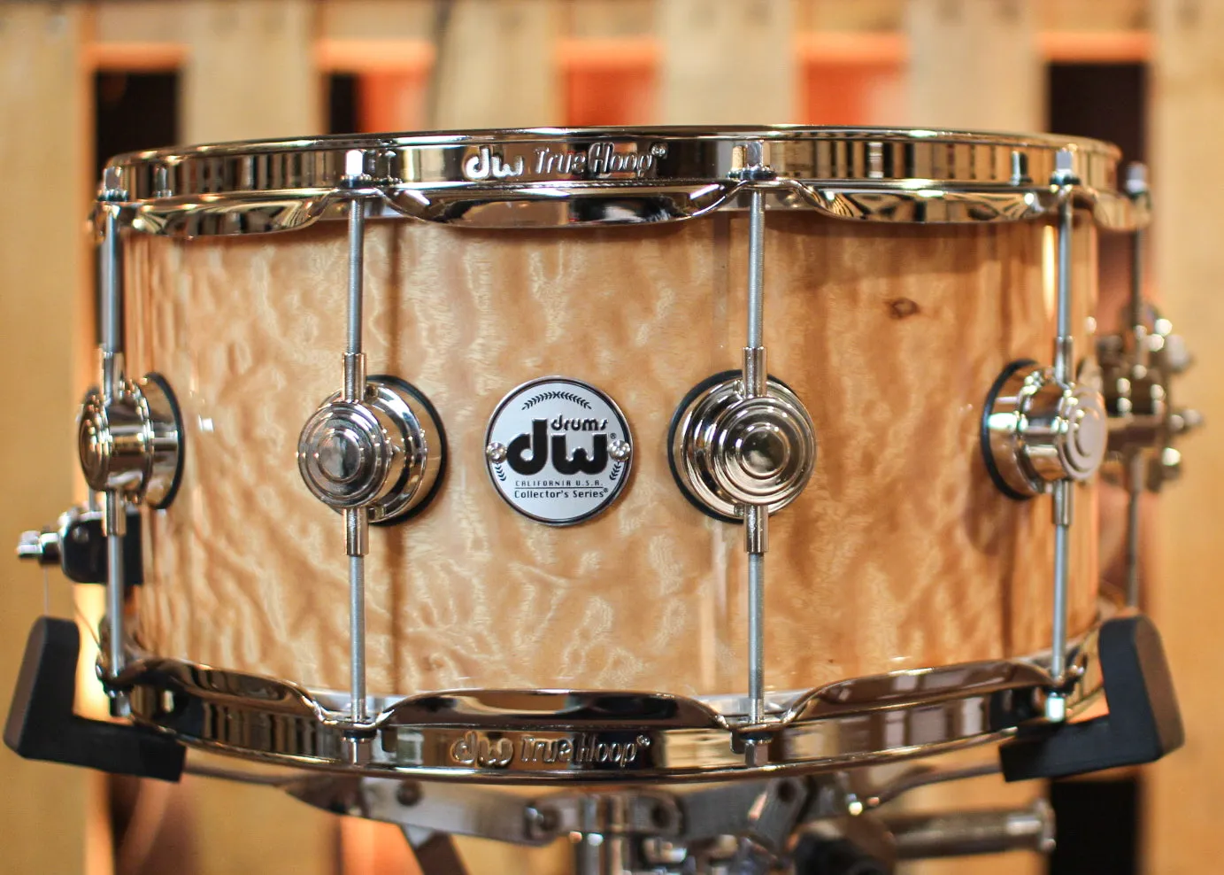 DW 6.5x14 Collector's Maple VLT Quilted Moabi Snare Drum - SO#1344439