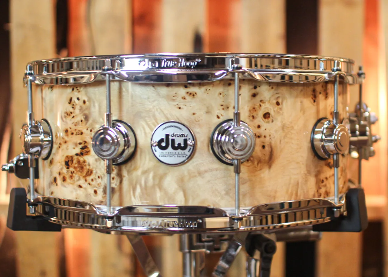 DW 6x15 Collector's Purpleheart VLT Mapa Burl Snare Drum - SO#1365283