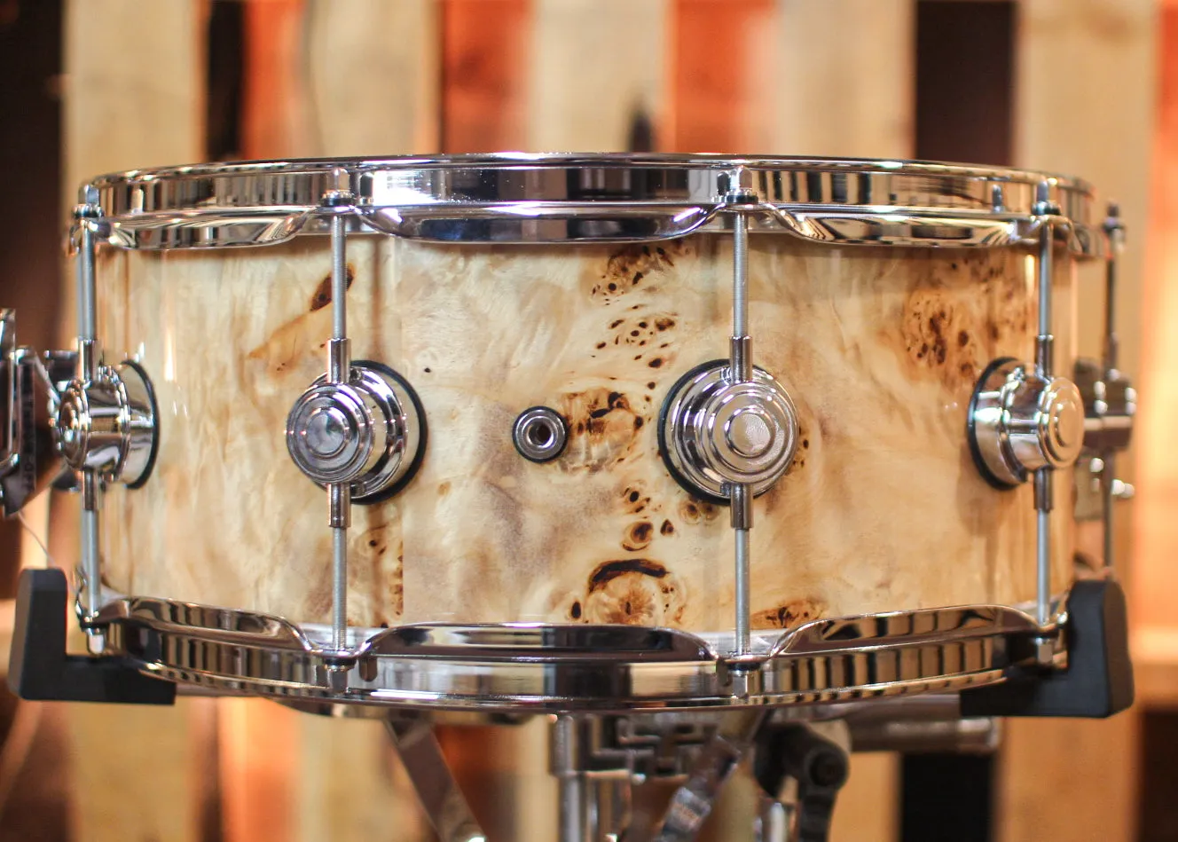 DW 6x15 Collector's Purpleheart VLT Mapa Burl Snare Drum - SO#1365283