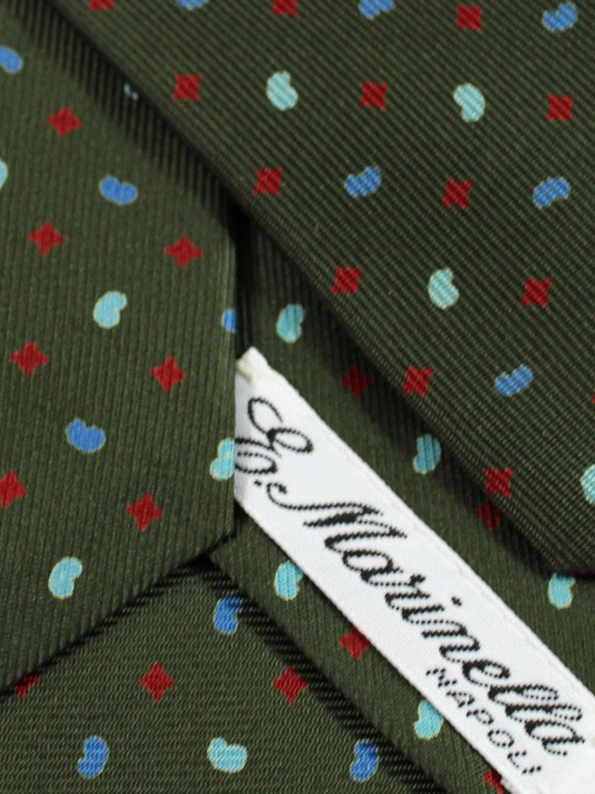 E. Marinella Tie Forest Green Geometric - Wide Necktie