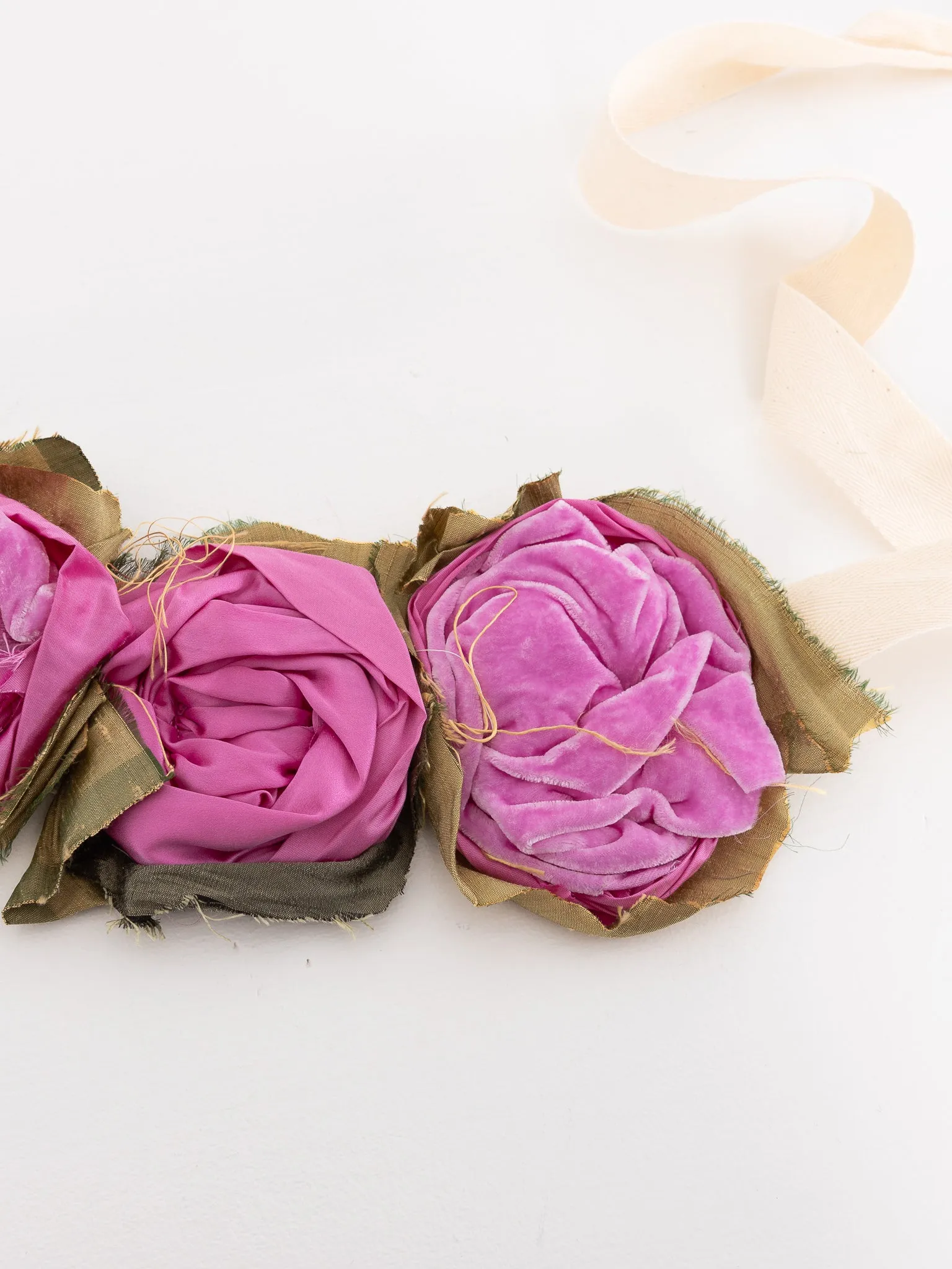 Elena Dawson Mophead Garland, Pink Mixed Silk