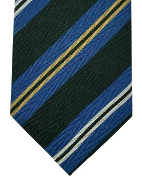 Ermenegildo Zegna Silk Tie Dark Green Dark Blue Stripes