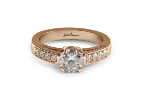 Exquisite Diamond Ring, Red Gold