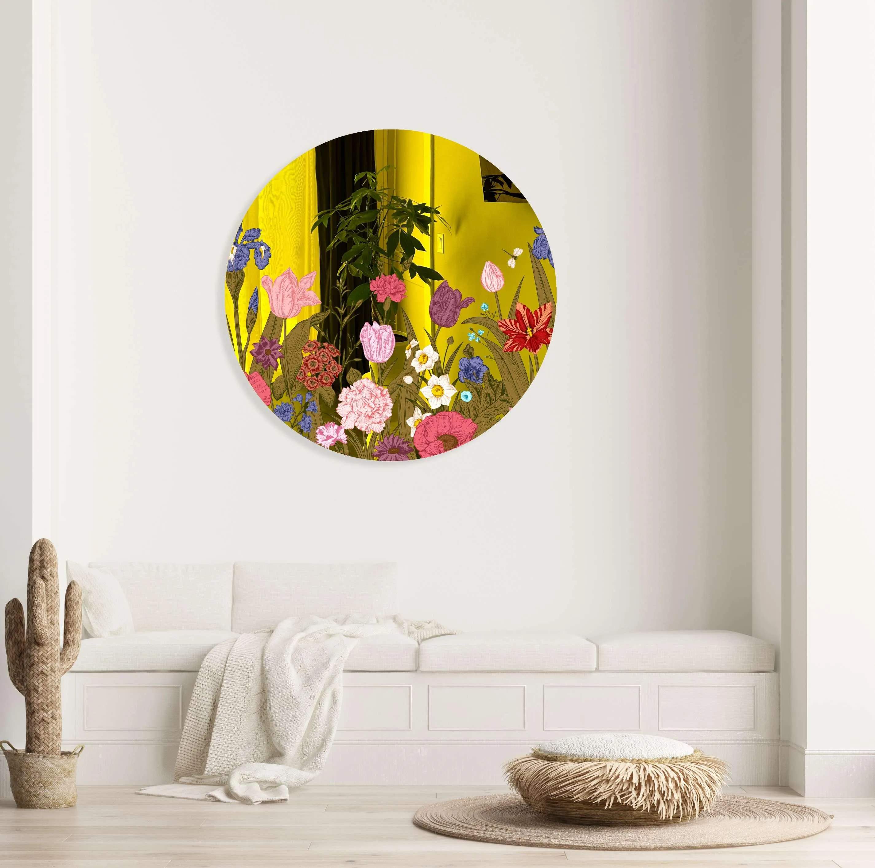 Flowers Printed Mirror Acrylic Circles