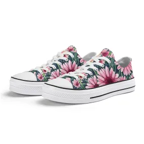 Gerbera Daisy Flowers Collection - Womens Classic Low Top Canvas Shoes for Garden Lovers