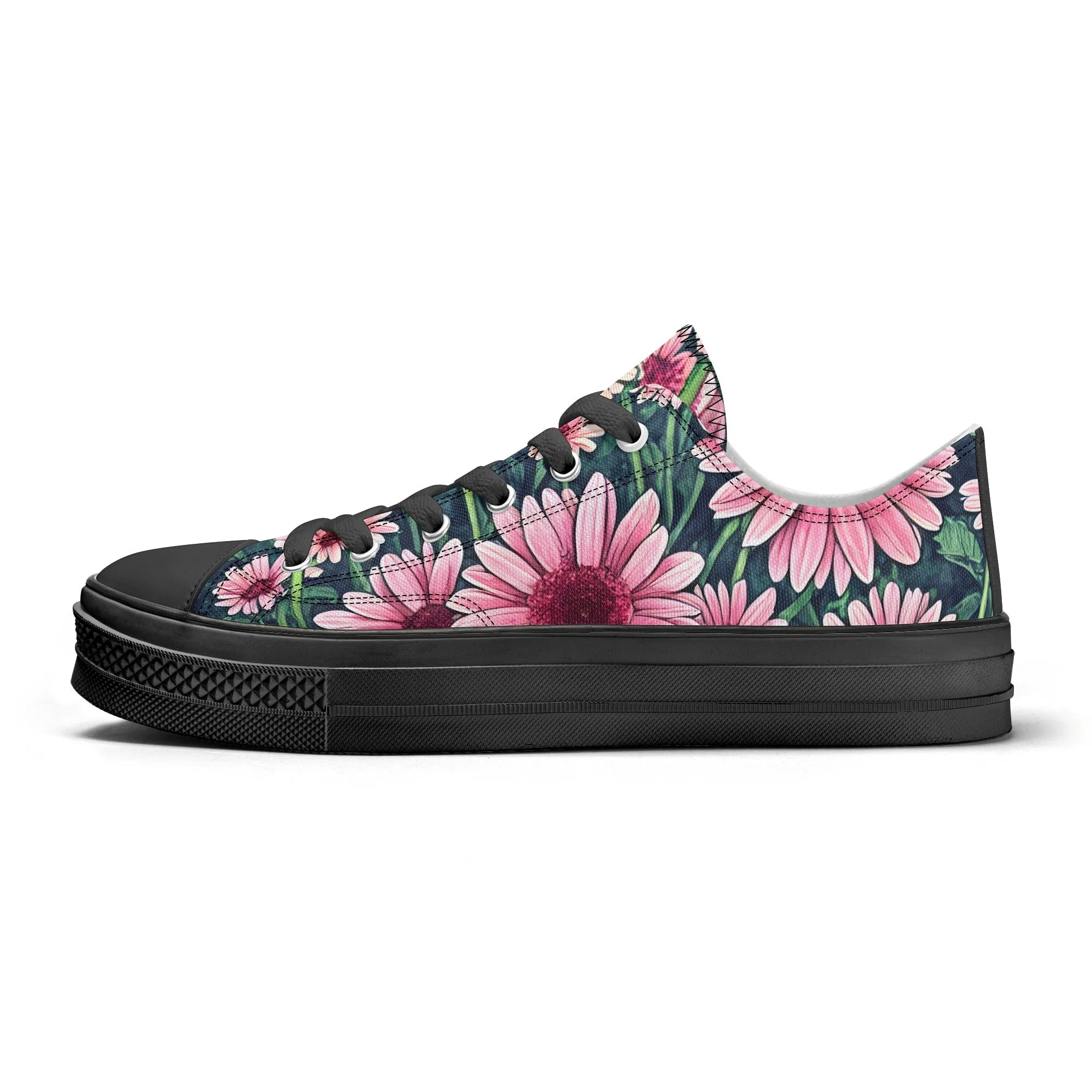 Gerbera Daisy Flowers Collection - Womens Classic Low Top Canvas Shoes for Garden Lovers