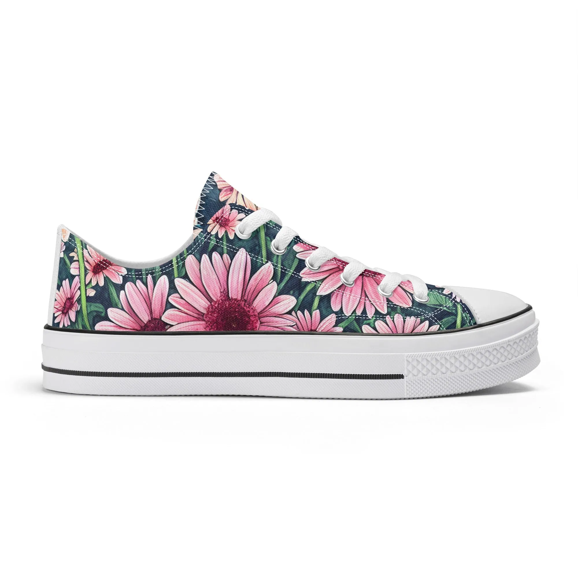 Gerbera Daisy Flowers Collection - Womens Classic Low Top Canvas Shoes for Garden Lovers