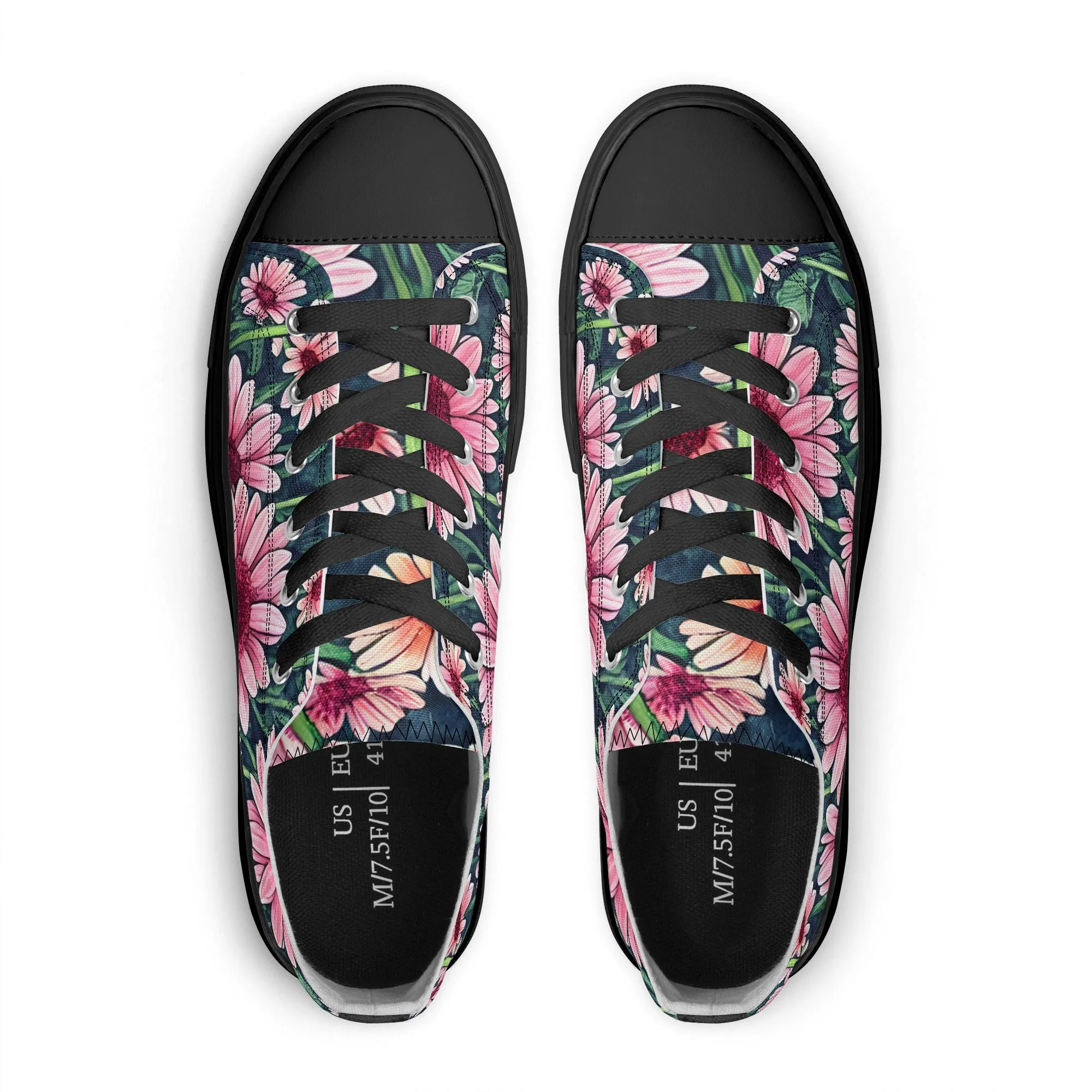 Gerbera Daisy Flowers Collection - Womens Classic Low Top Canvas Shoes for Garden Lovers