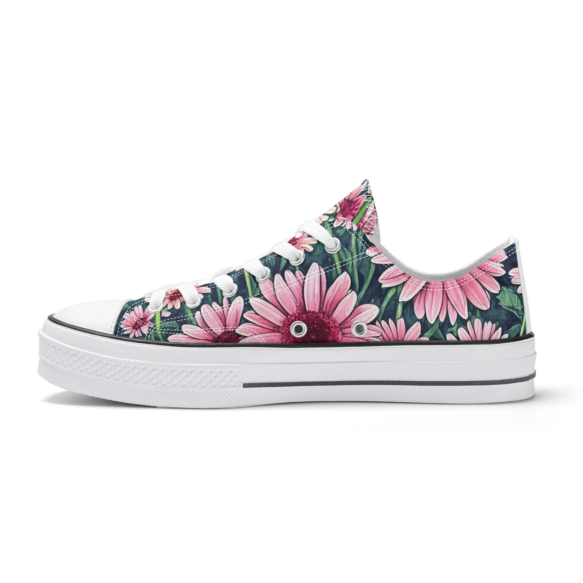 Gerbera Daisy Flowers Collection - Womens Classic Low Top Canvas Shoes for Garden Lovers