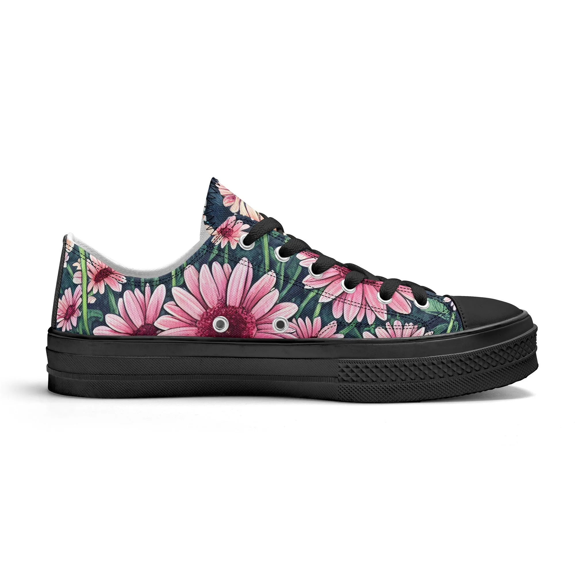 Gerbera Daisy Flowers Collection - Womens Classic Low Top Canvas Shoes for Garden Lovers