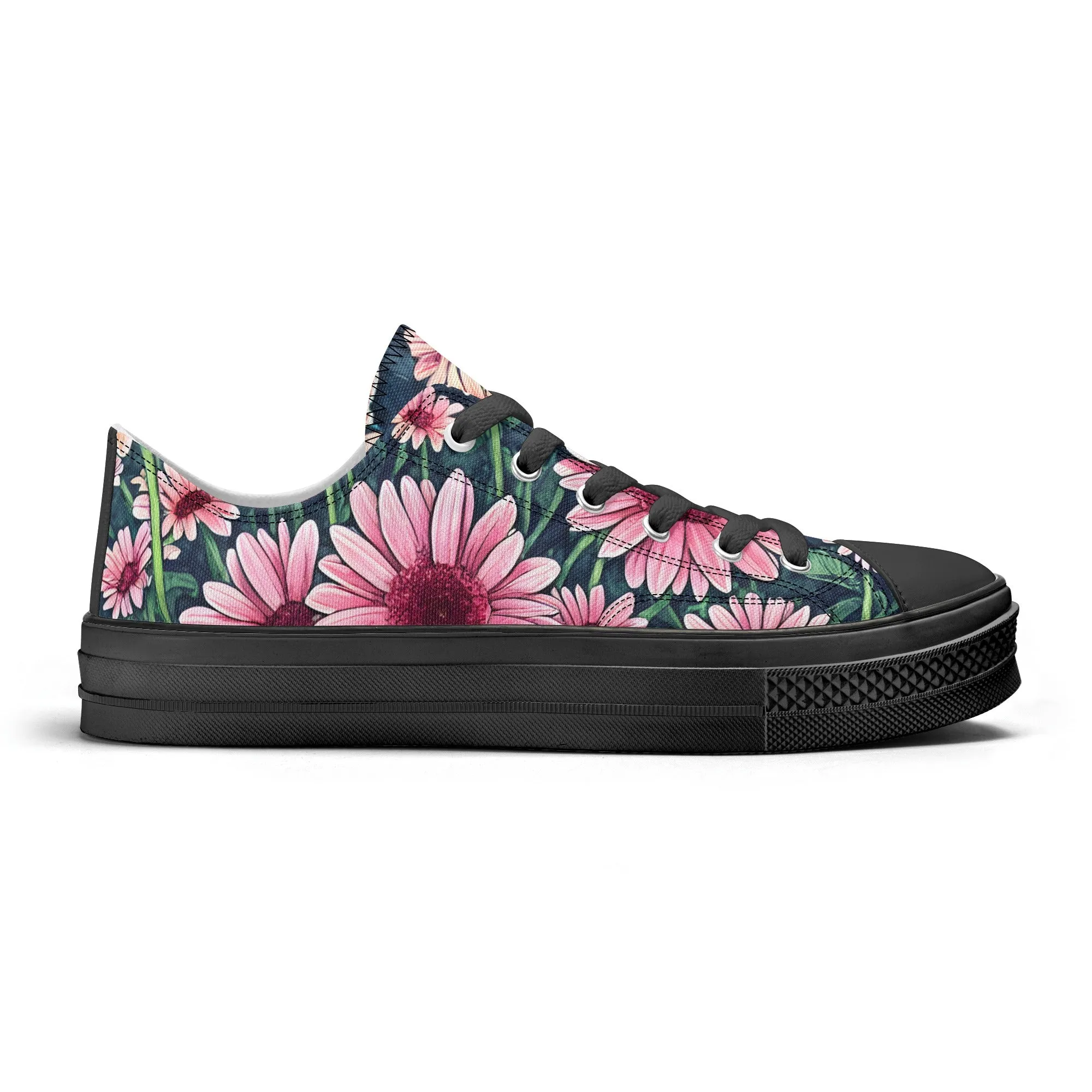 Gerbera Daisy Flowers Collection - Womens Classic Low Top Canvas Shoes for Garden Lovers