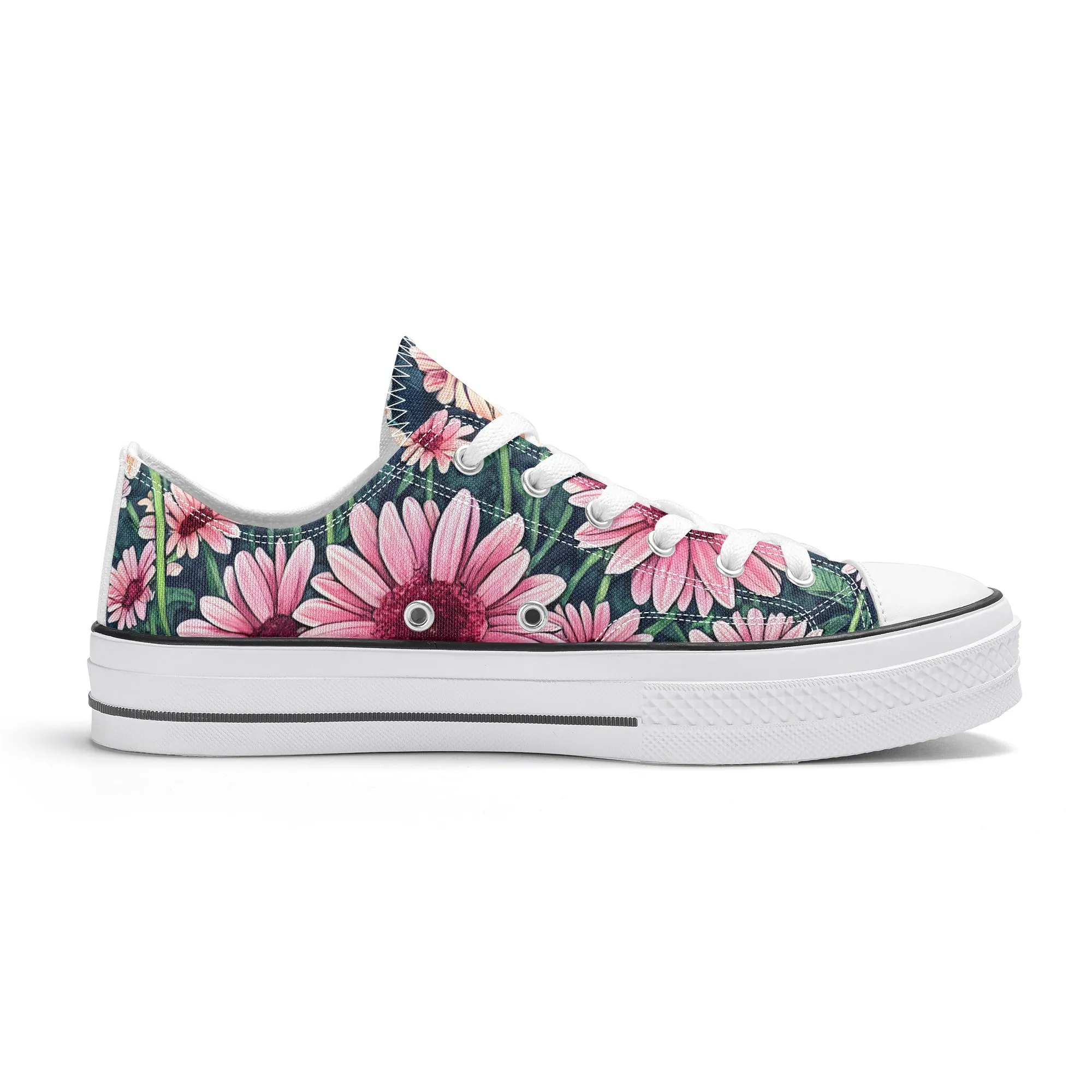 Gerbera Daisy Flowers Collection - Womens Classic Low Top Canvas Shoes for Garden Lovers