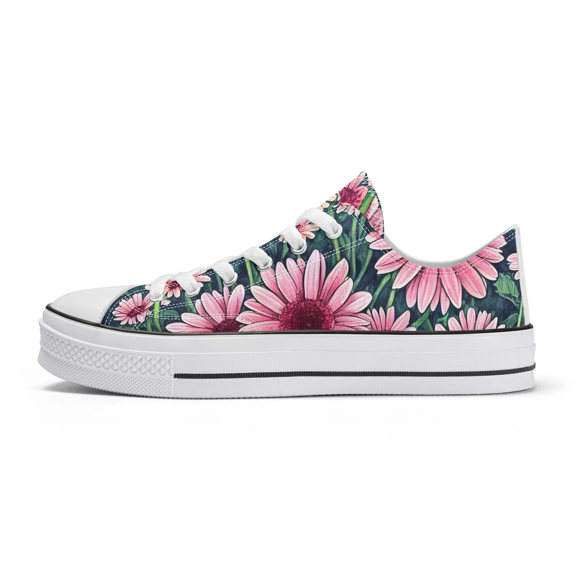 Gerbera Daisy Flowers Collection - Womens Classic Low Top Canvas Shoes for Garden Lovers