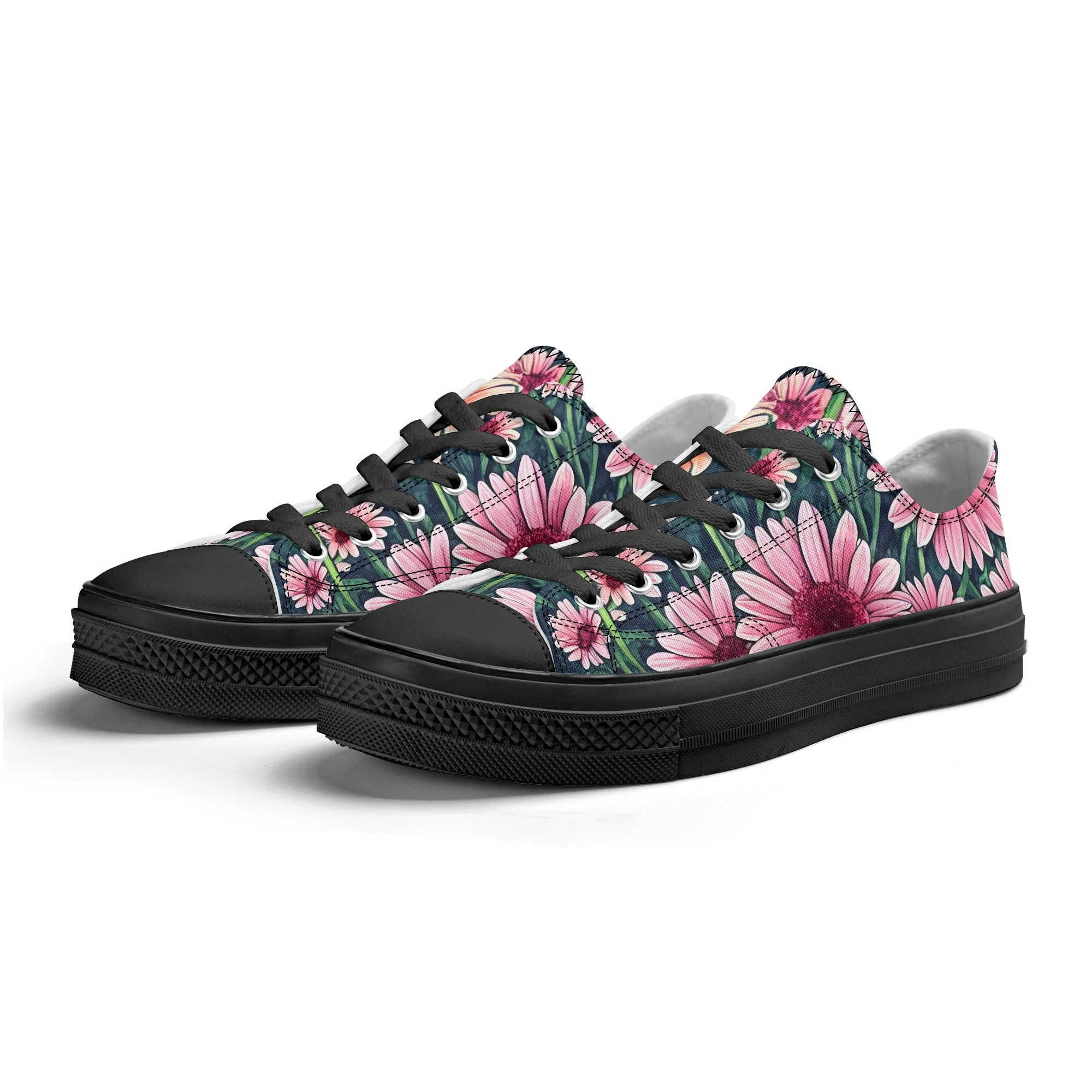 Gerbera Daisy Flowers Collection - Womens Classic Low Top Canvas Shoes for Garden Lovers