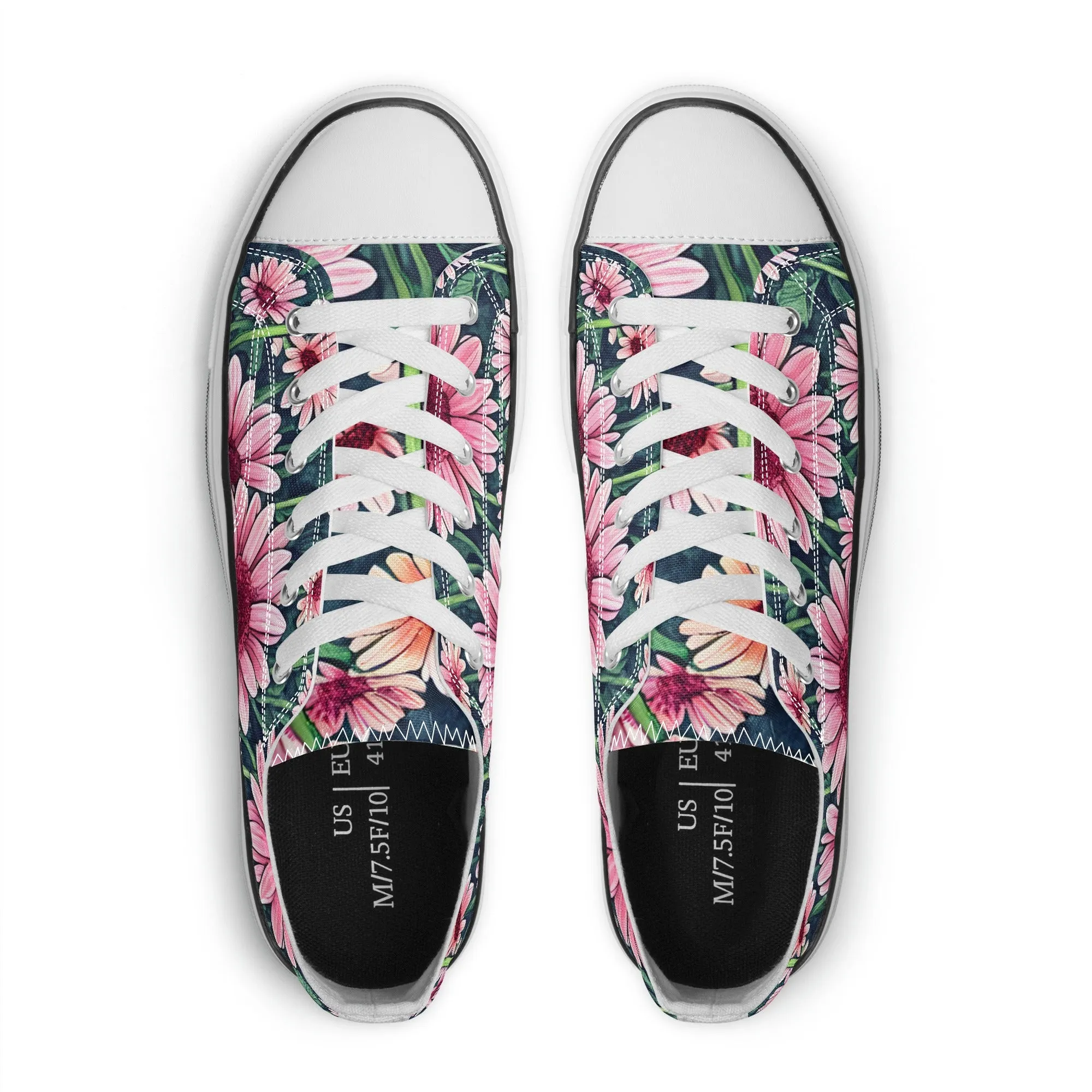 Gerbera Daisy Flowers Collection - Womens Classic Low Top Canvas Shoes for Garden Lovers