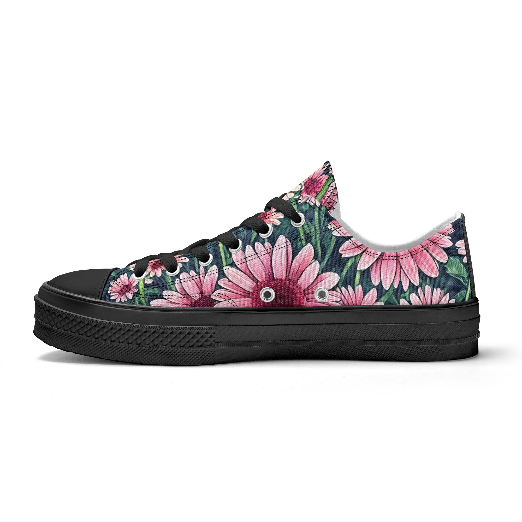 Gerbera Daisy Flowers Collection - Womens Classic Low Top Canvas Shoes for Garden Lovers