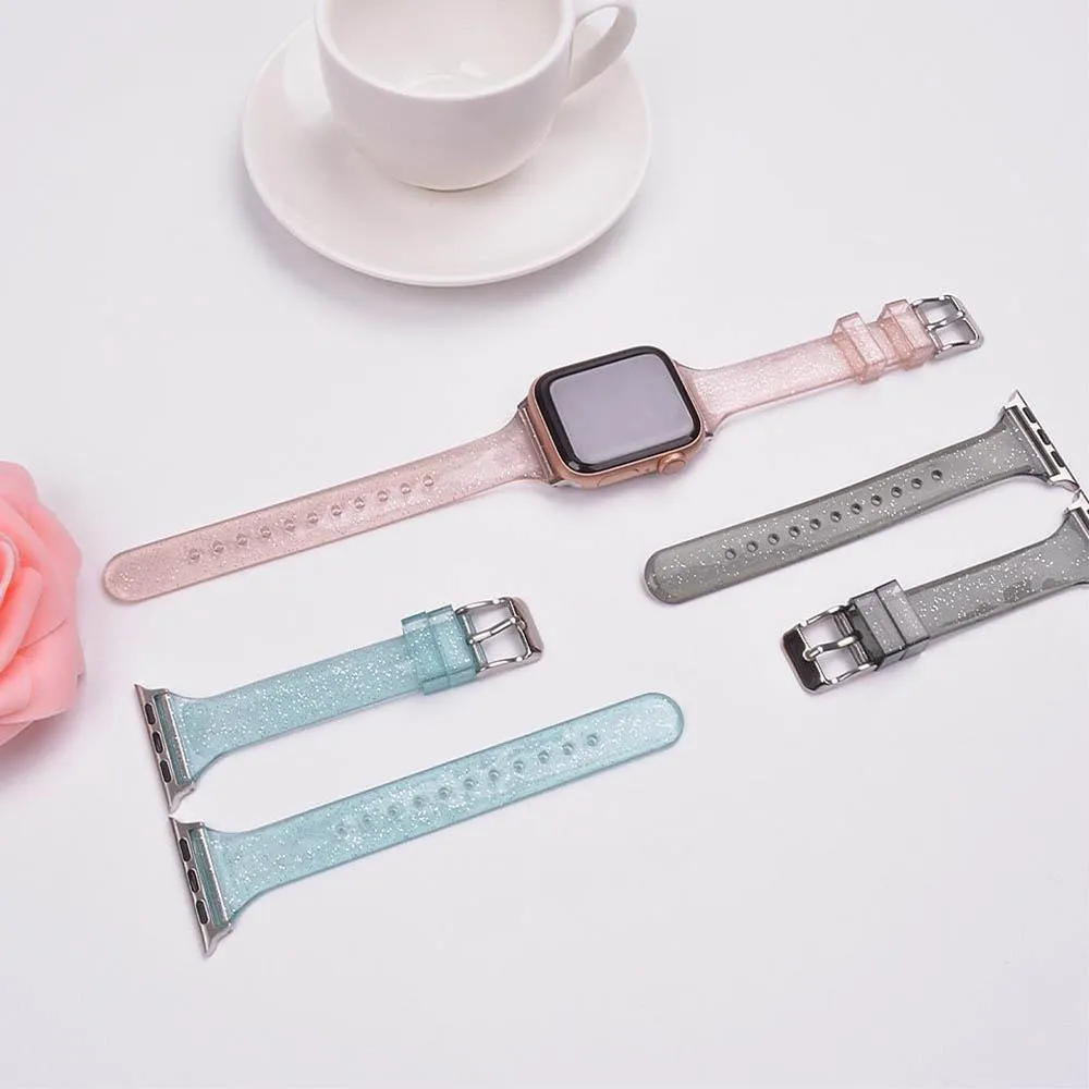 Glitter Silicone Watch Strap for Apple Watch