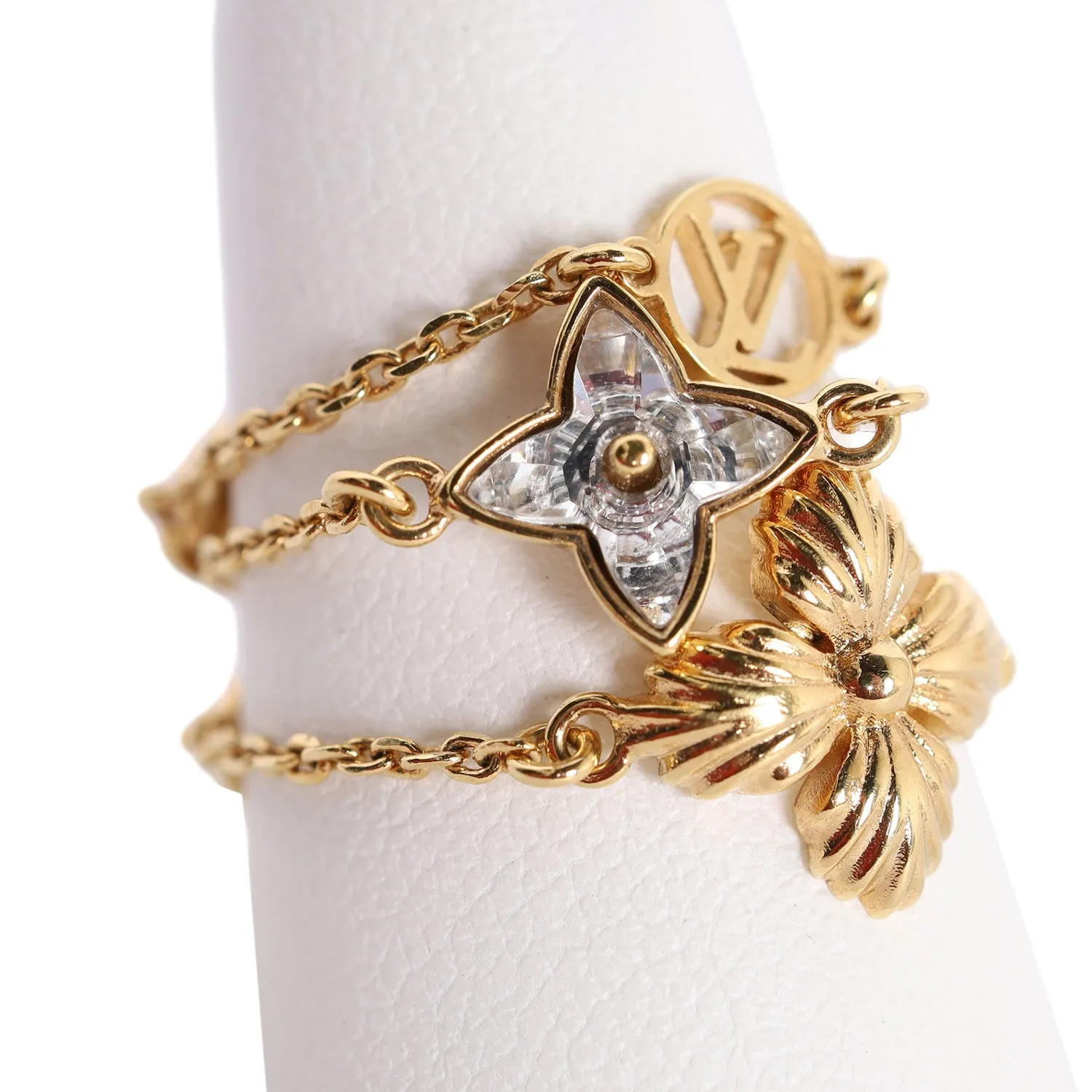 Gold Blooming Strass Gold Ring Set (Authentic New)