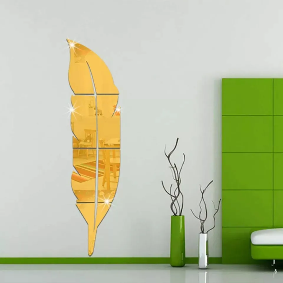 Golden Acrylic Leaf Mirror