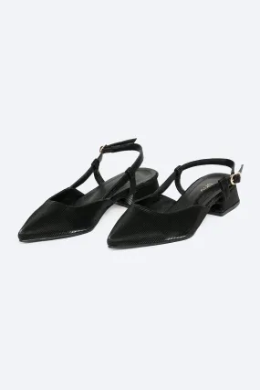 Heeled Slingback - Black