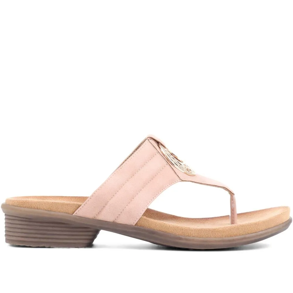 Heeled Toe-Post Sandals - BAIZH37077 / 323 511