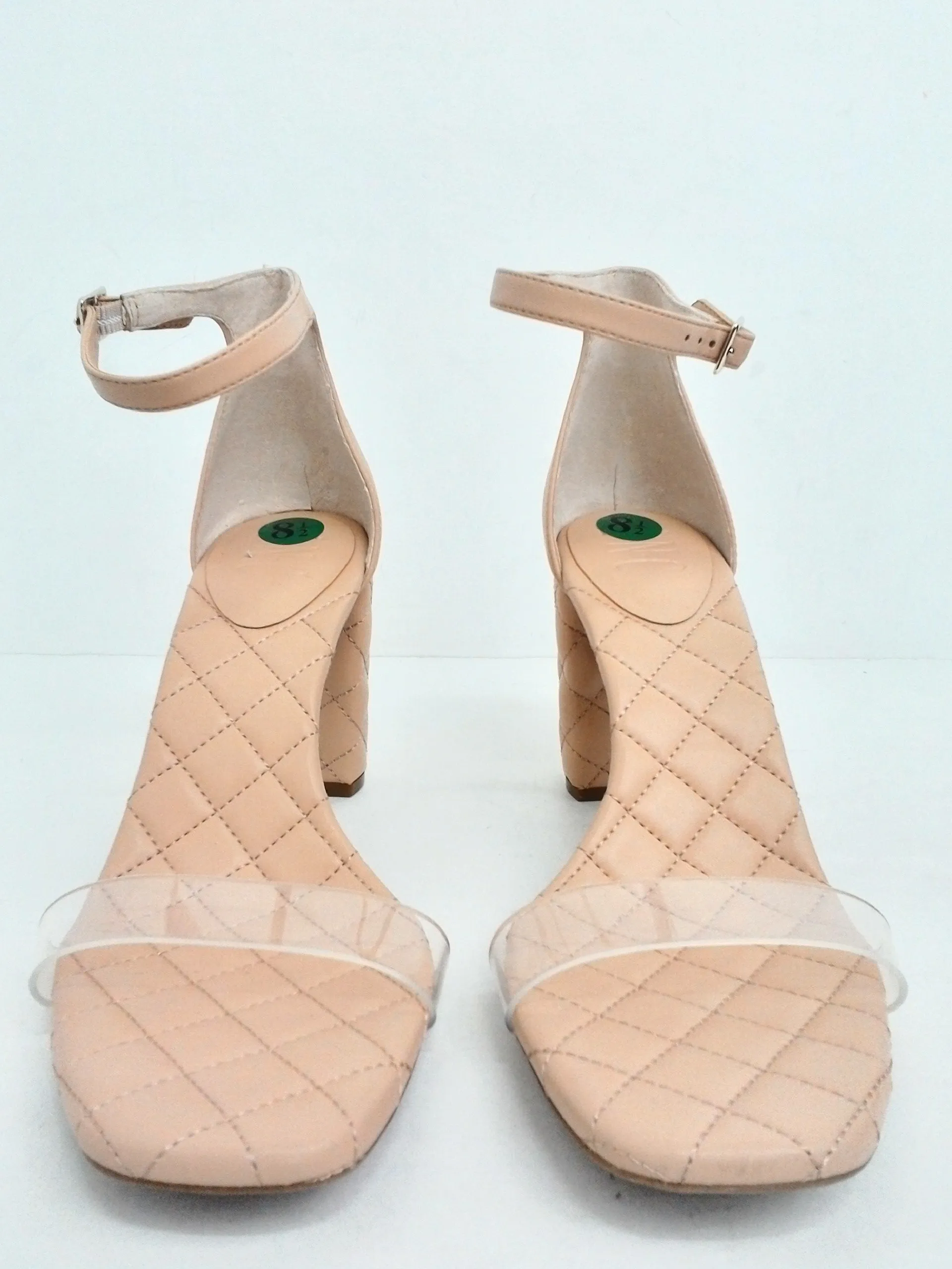 INC International Concepts Women's Lexini Nude/Clear Heeled Sandals Size 8.5 M