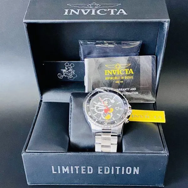 Invicta Disney Mickey Diver Chronograph 52mm 100m Waterproof Date Watch for Men Women