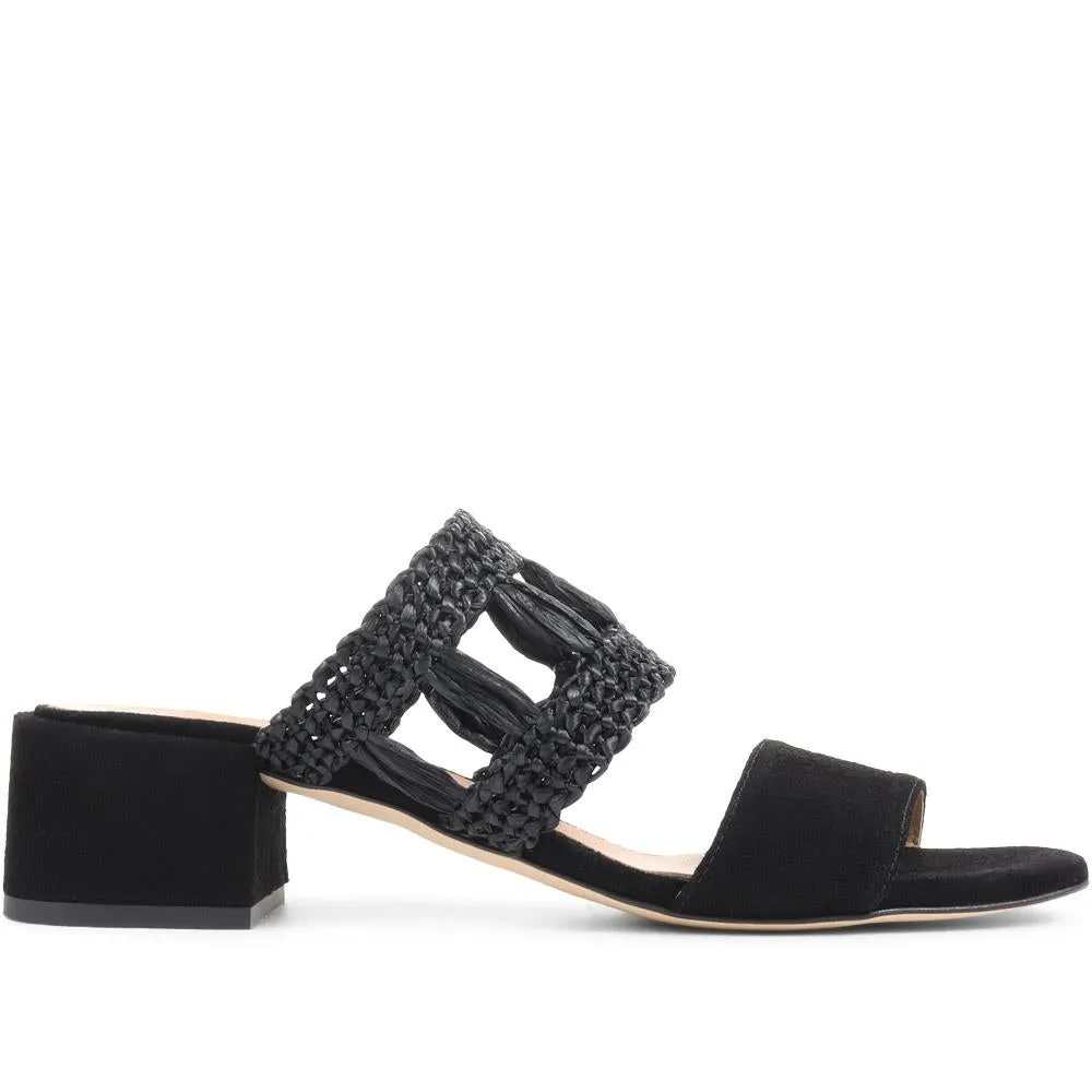 Kimora Raffia Heeled Mule Sandals - KIMORA / 323 636