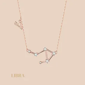 Libra Constellation Necklace Rose Gold